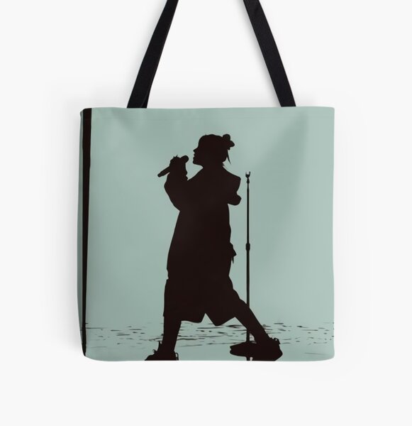 the blue art with girl singers billie elilies All Over Print Tote Bag RB1210 product Offical billieeilish Merch