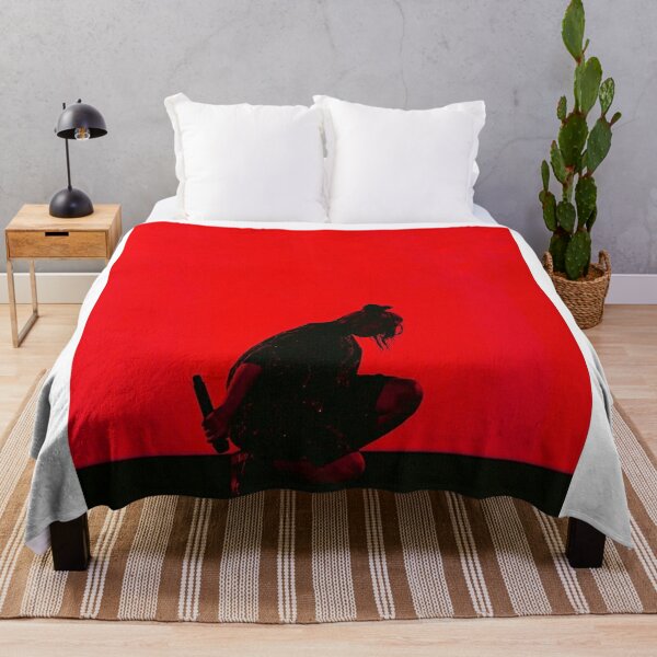 Black Awesome Silhouette Billie Throw Blanket RB1210 product Offical billieeilish Merch