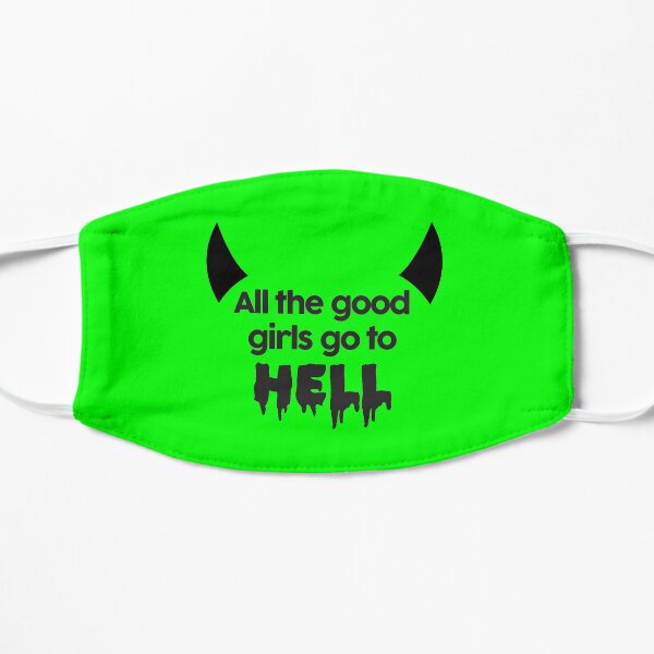 All the good girls go to hell Billie Eilish sticker 3 Flat Mask RB1210 product Offical billieeilish Merch